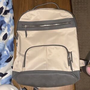 Targus Stylish Cream and Gray Laptop Travel Backpack